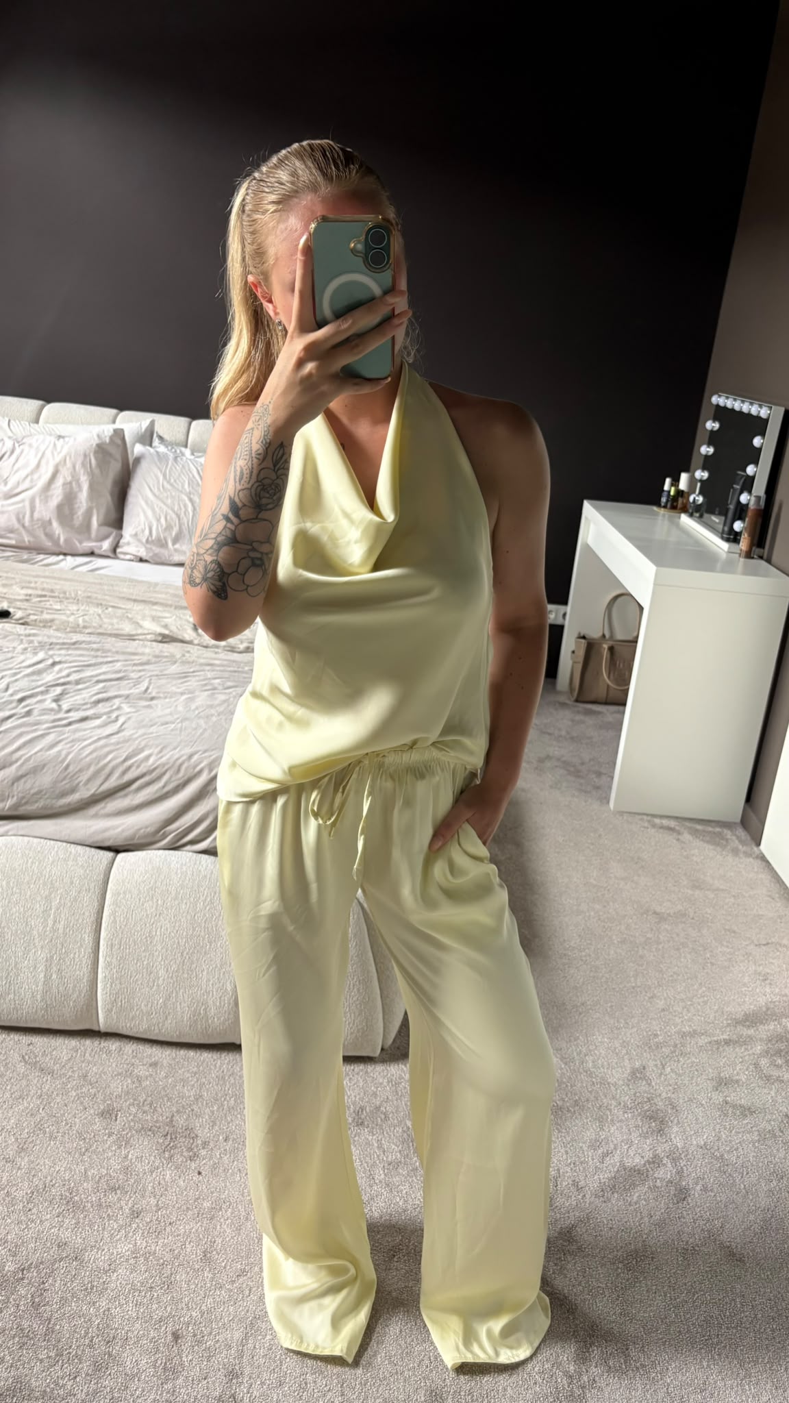 Satijnen Halter Set