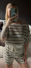 Gehaakte striped set