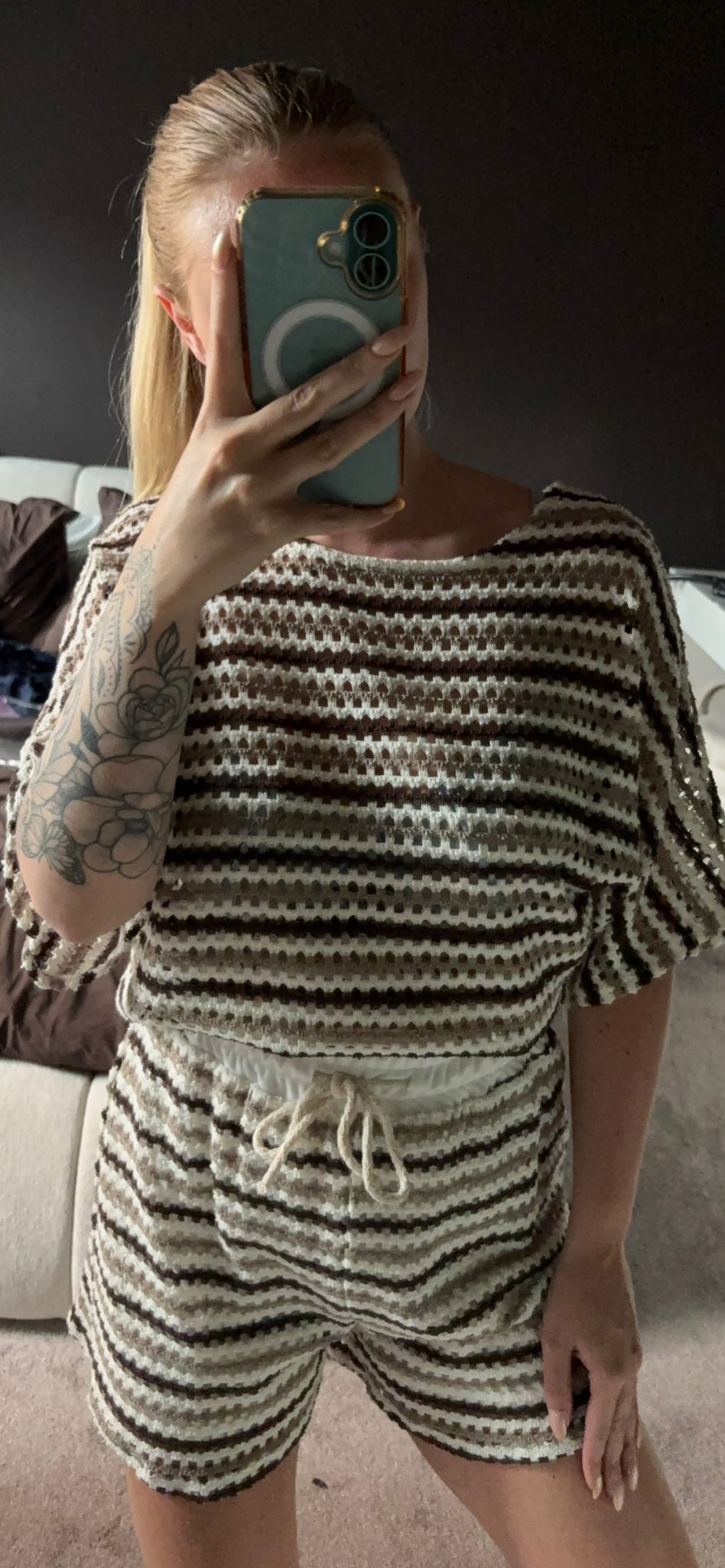 Gehaakte striped set