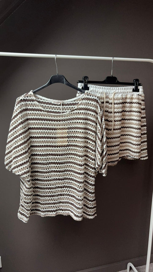 Gehaakte striped set